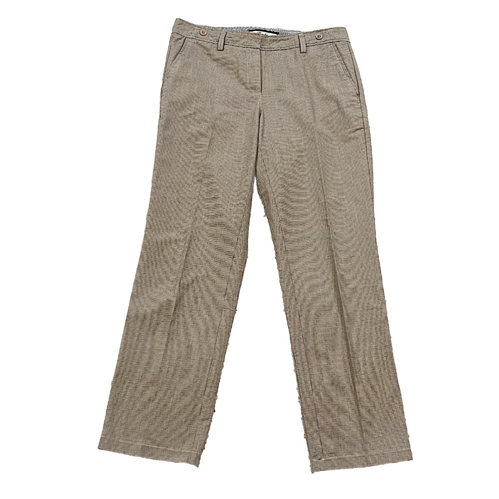NEW Cambio Sybilla herringbone plaid straight leg mid rise trousers pants 8